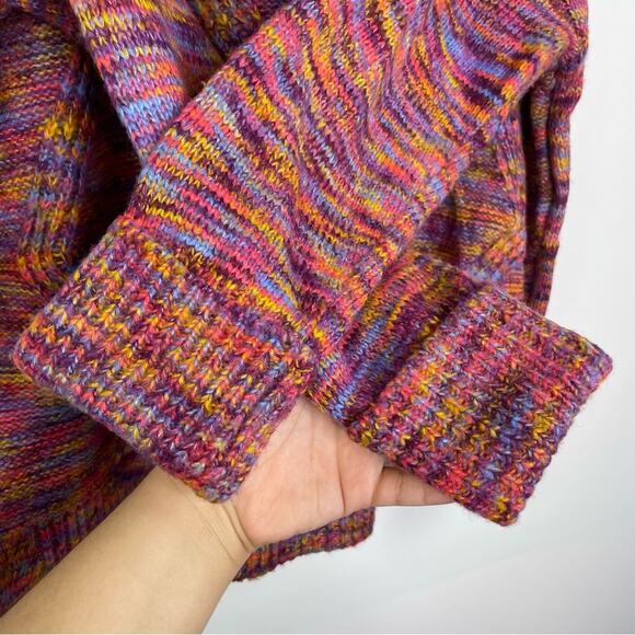 A.N.A. A New Approach pink colorful knit sweater size XL rolled up sleeves - Picture 3 of 11